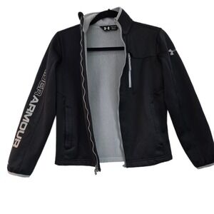 Under Armour Boys ColdGear Infrared Softshell Jacket Black Grey Youth‎ Medium M